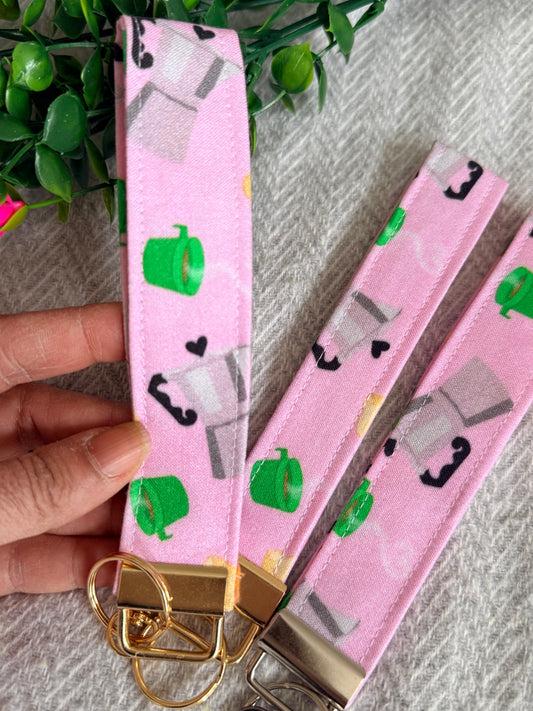 Print Wristlet Keychain - Coffee